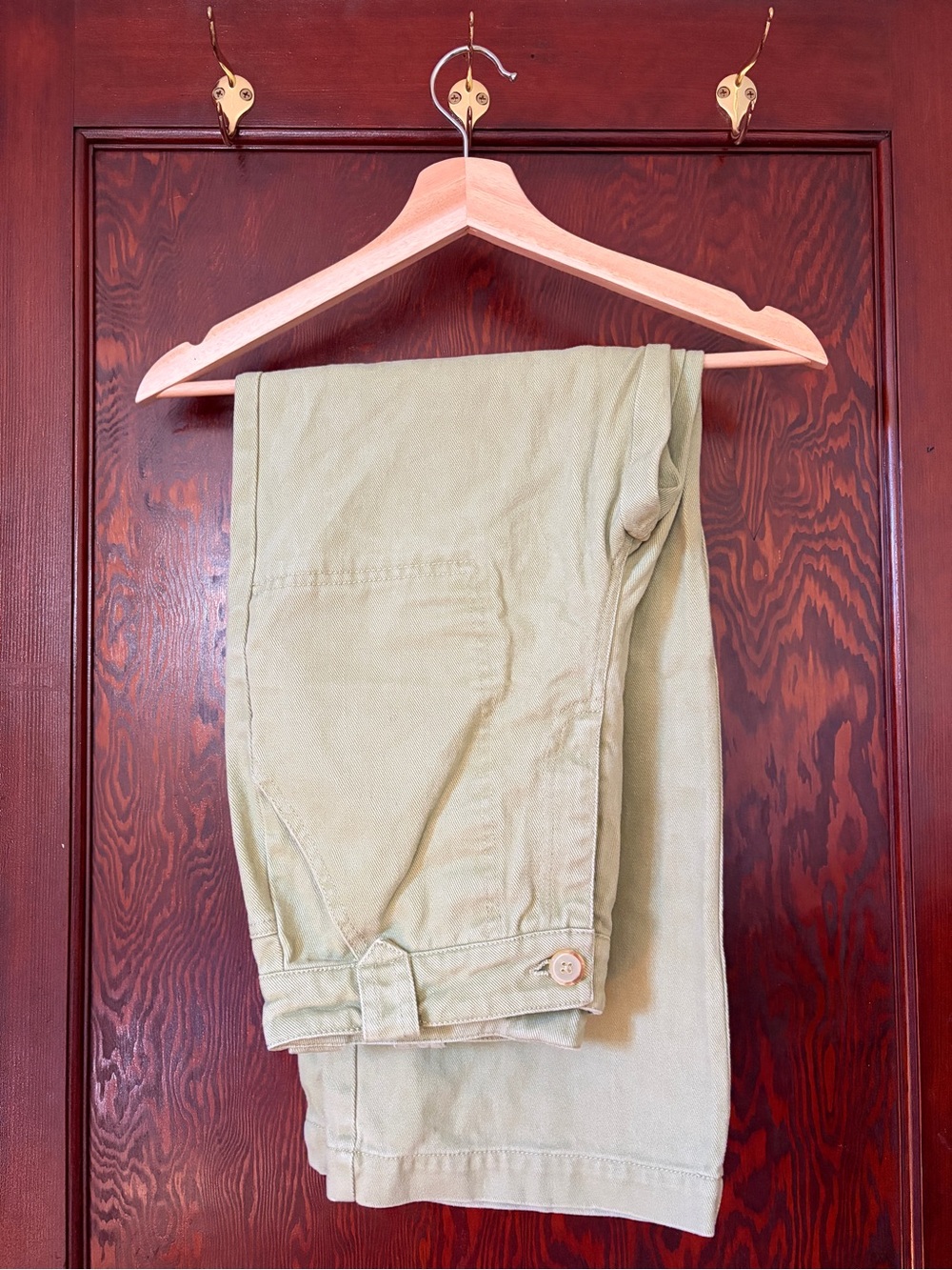 Casual Twill Pants in Olive Green